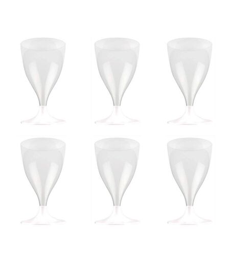 Lot de 6 Verres à Vin Réutilisable Plastique 18cl Blanc
