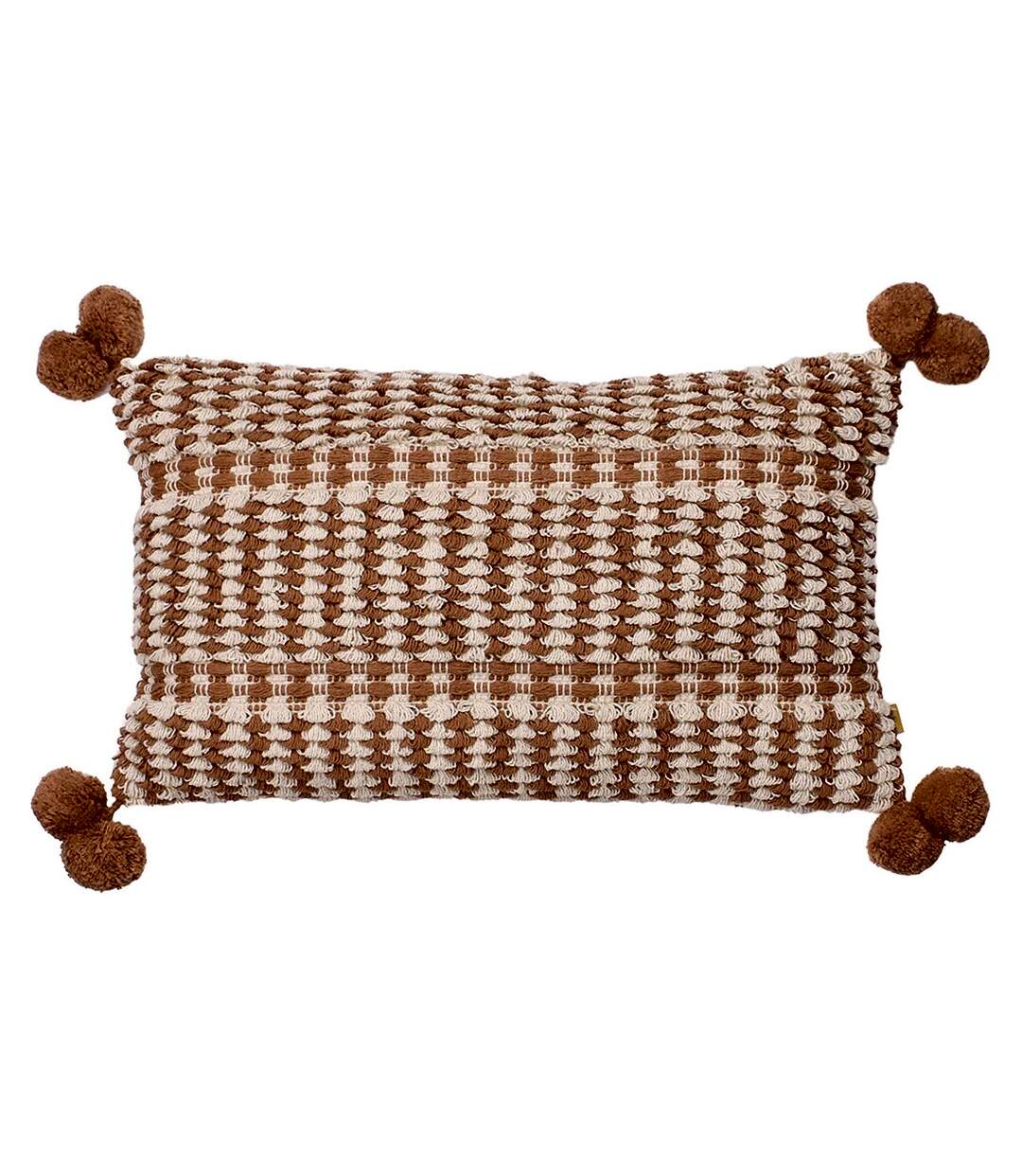 Ayaan pom pom cushion cover 30cm x 50cm cinnamon orange/white Furn