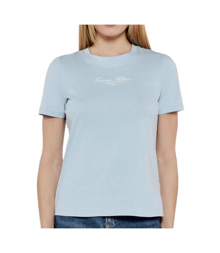 T-Shirt bleu femme tommy hilfiger script - l