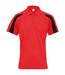 Mens Contrast Polo Shirt Fire Red Jet Black AWDis Cool-1