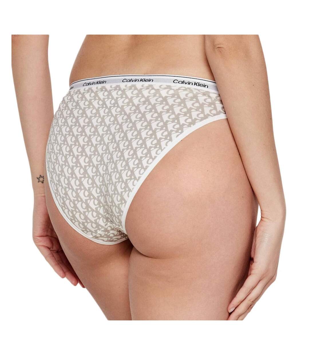 Culotte blanc/grise femme calvin klein jeans bikinis-2