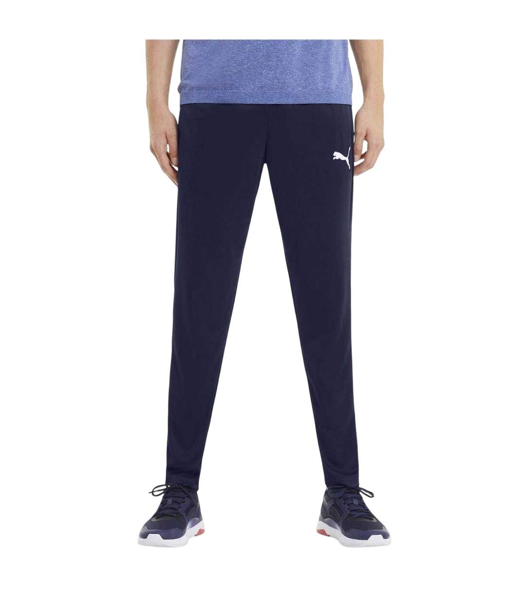 Mens Logo Tapered Tracksuit Bottoms Navy Puma-4