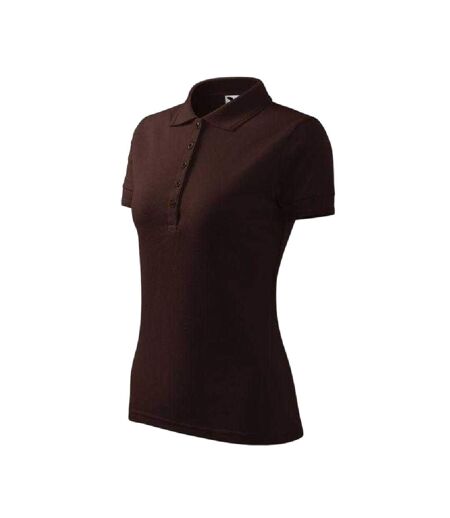 Womens/ladies Pique Polo Shirt Brown Malfini