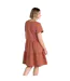 Womens/ladies Iris Textured Dress Rust Animal-4