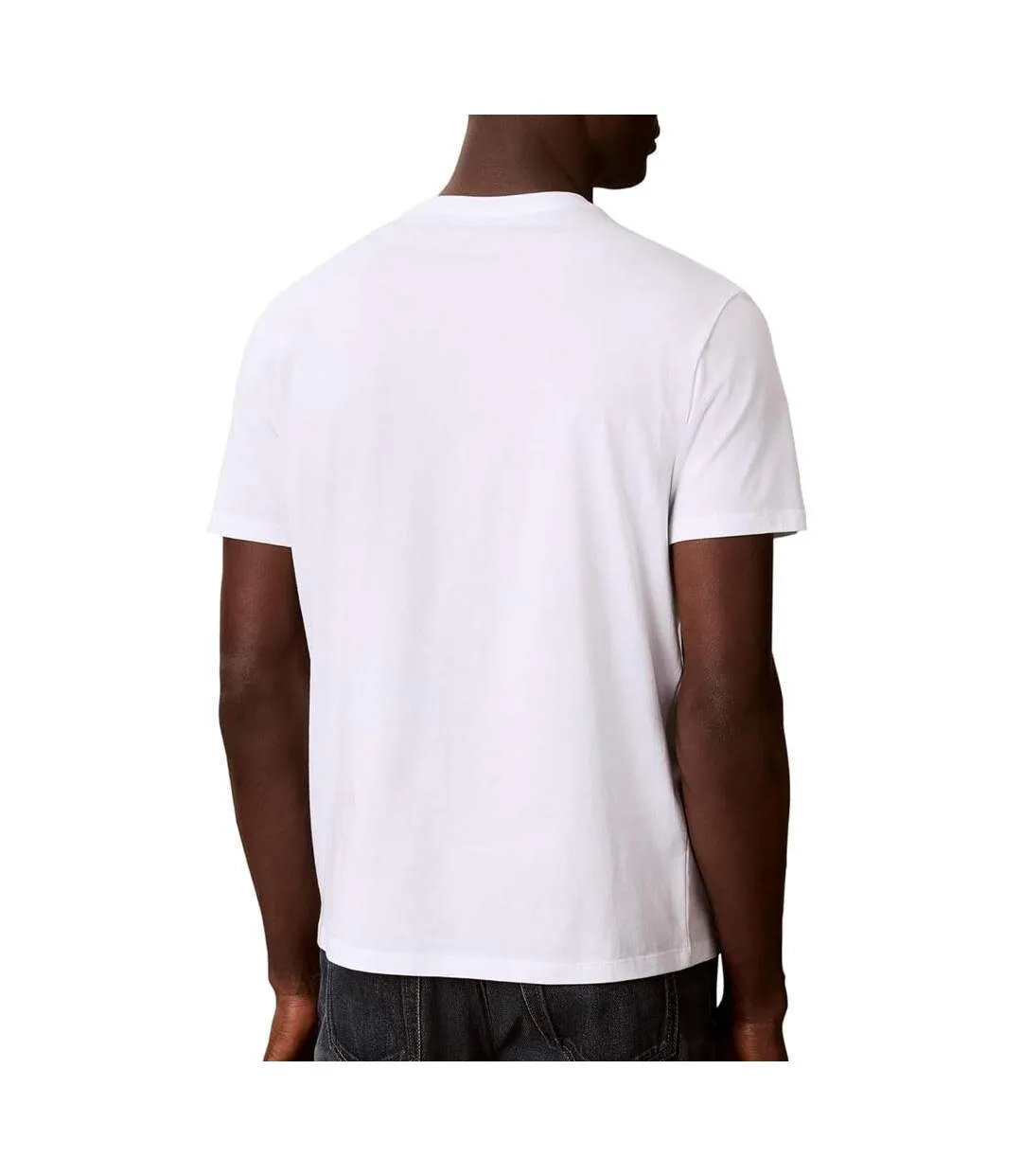 T-Shirt blanc homme calvin klein jeans lv04rg800g-2