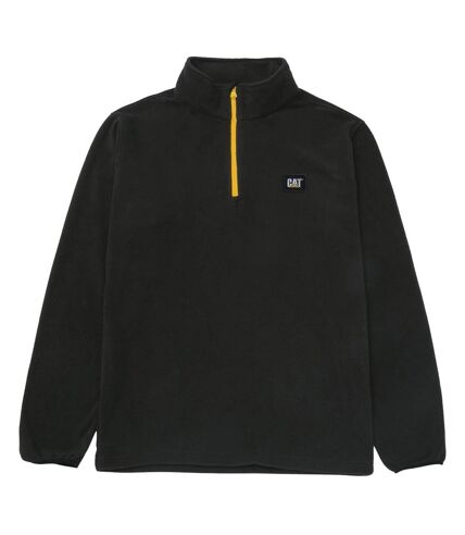 Caterpillar Mens Quarter Zip Fleece Top (Black/Yellow) - UTFS10867