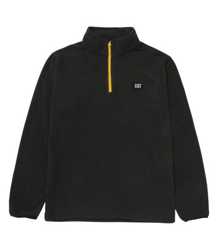 Caterpillar Mens Quarter Zip Fleece Top (Black/Yellow) - UTFS10867