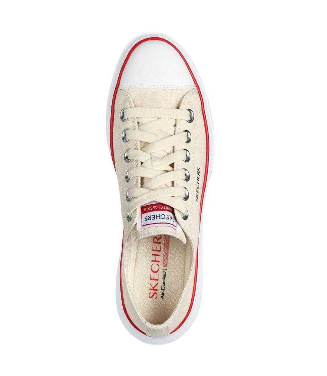 Womens/ladies Cordova Canvas Platform Trainers Off White Skechers-3