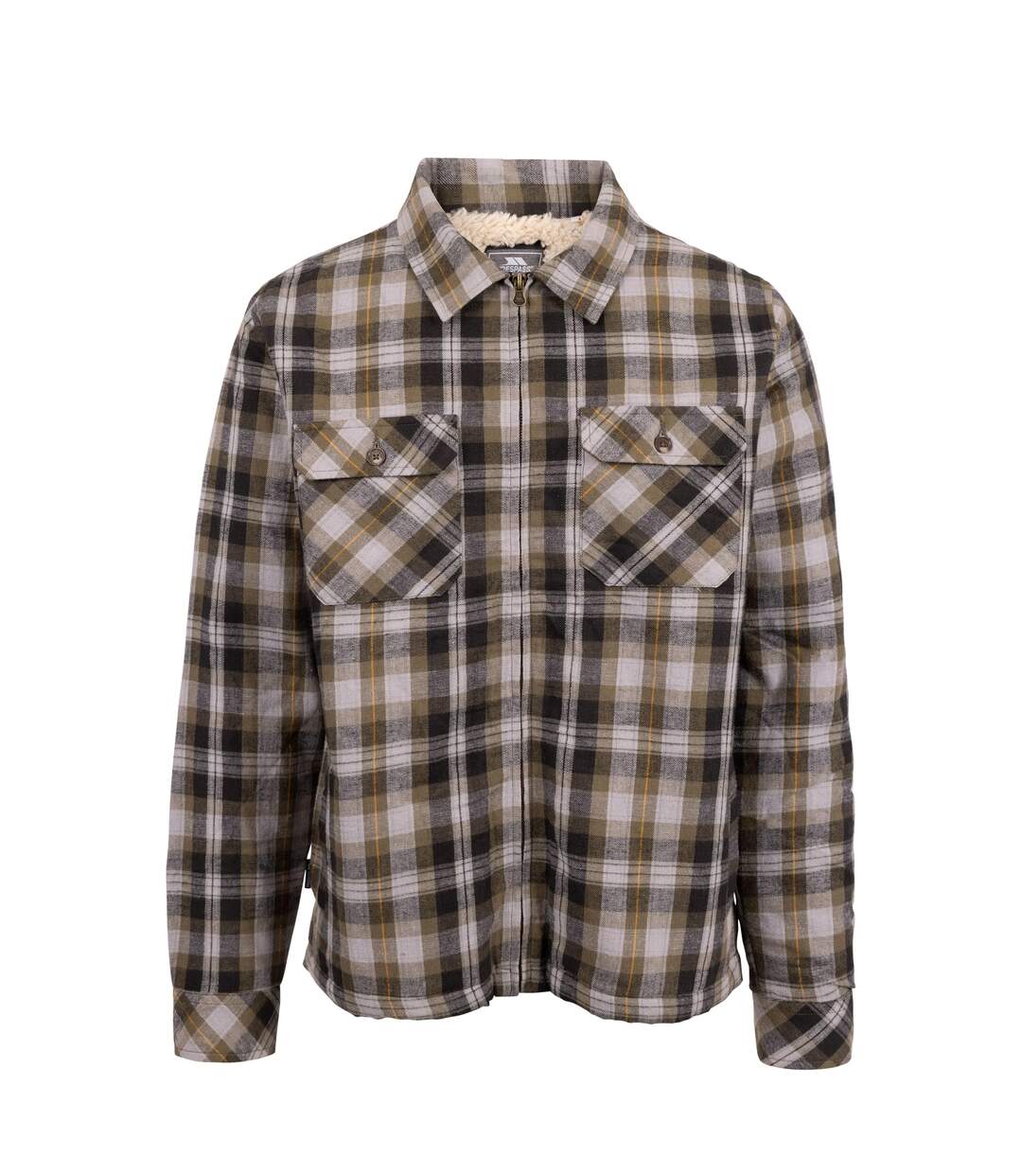 Mens danehill sherpa lined shirt storm grey Trespass