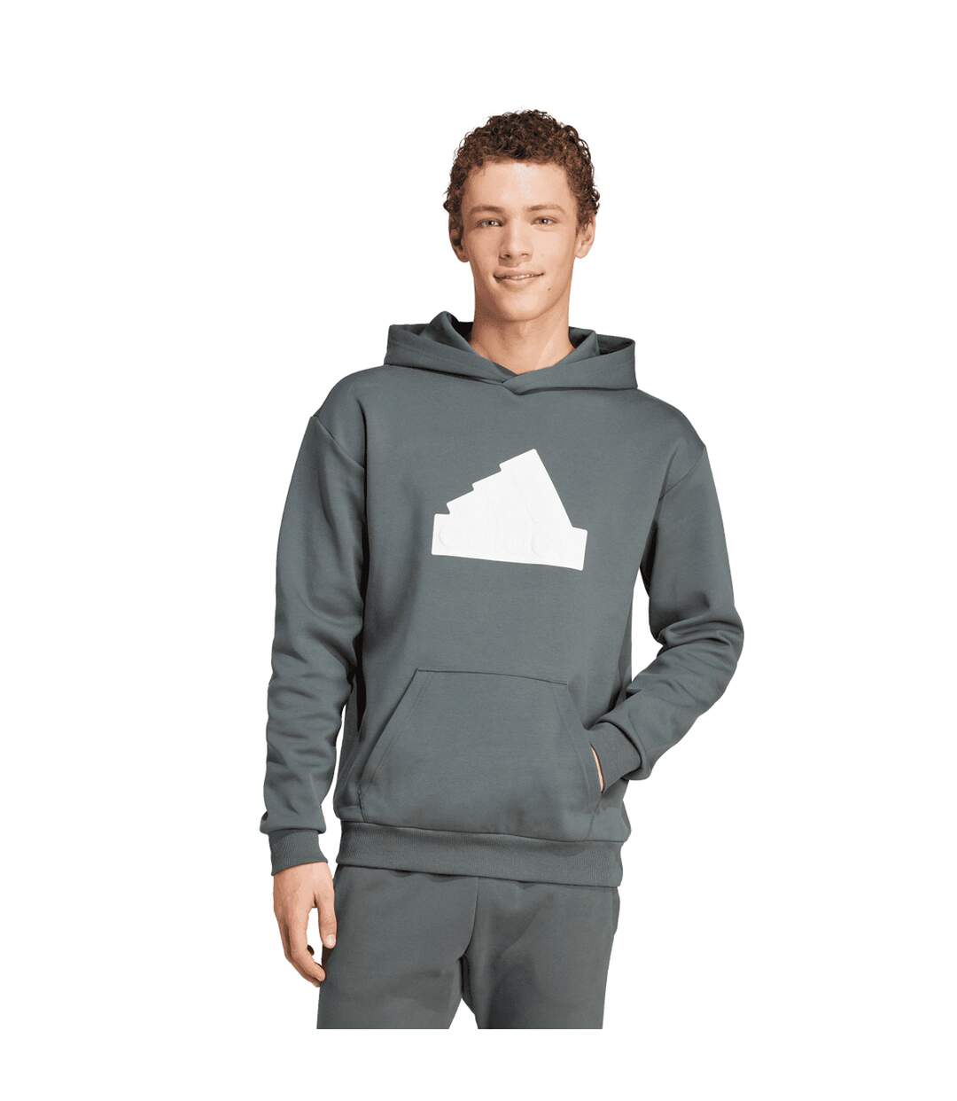 Mens Future Icons Badge Of Sport Hoodie Green Adidas-4