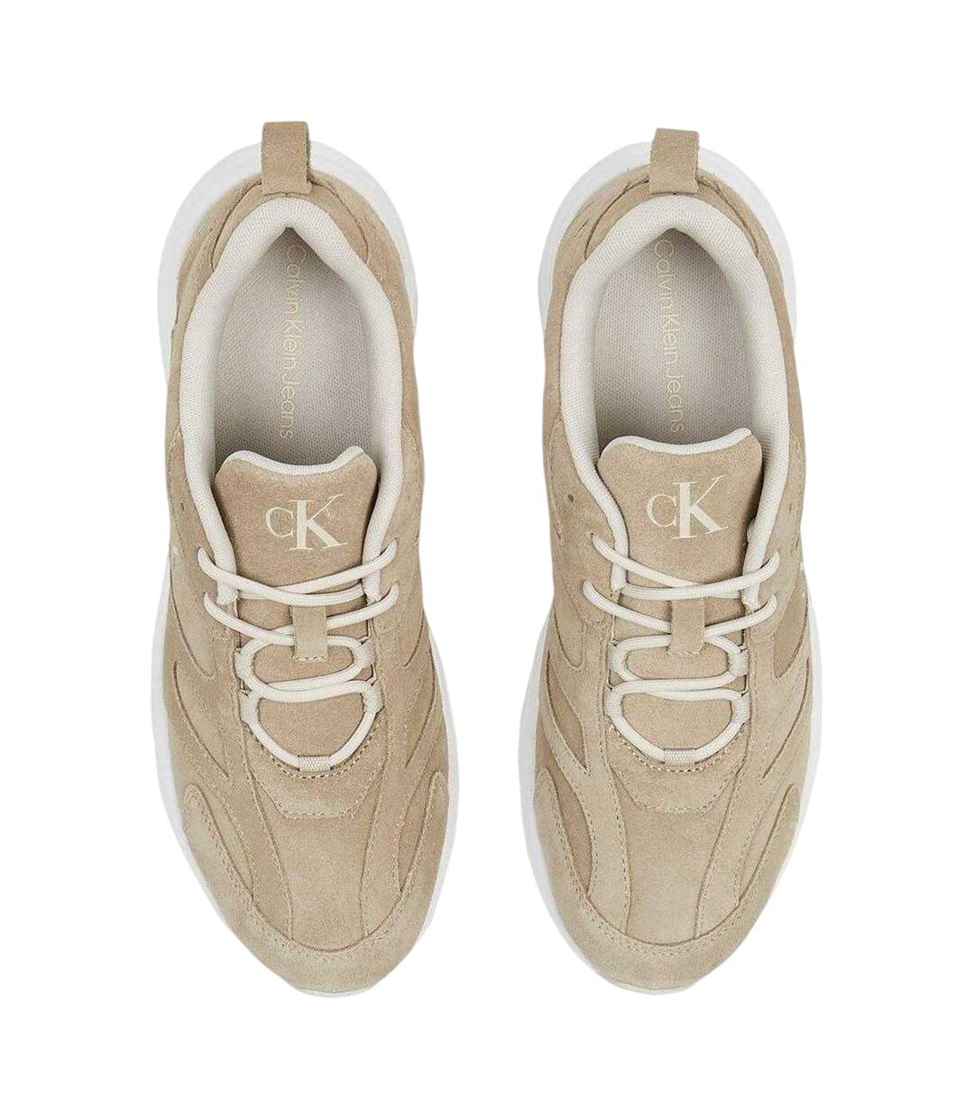 Baskets Motif/style Rétro Homme Beige Blanc Calvin Klein-4