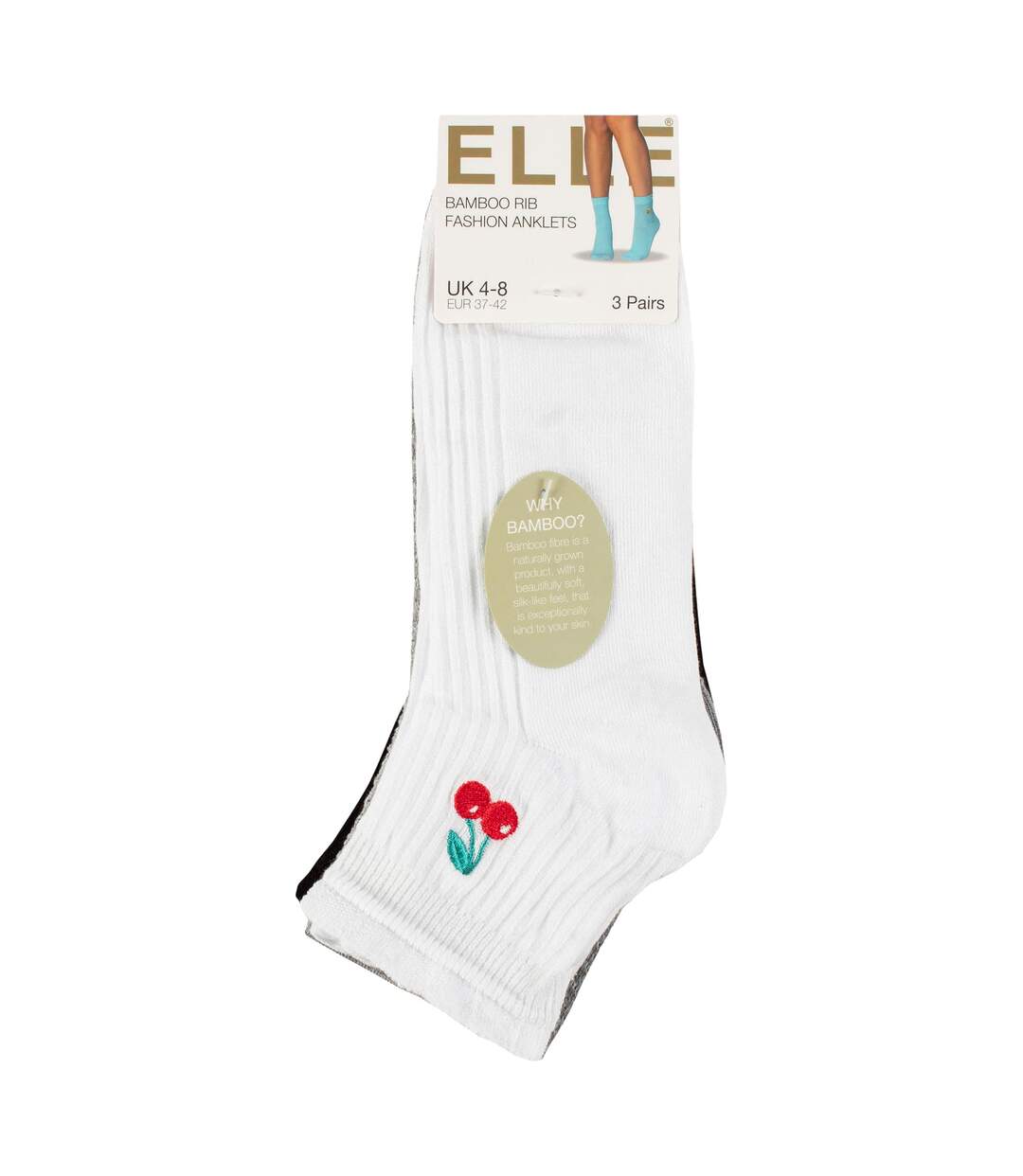 3 Pack Ladies Ribbed Anklet Socks with Frill Welt - Soft Stylish Everyday Fit-2