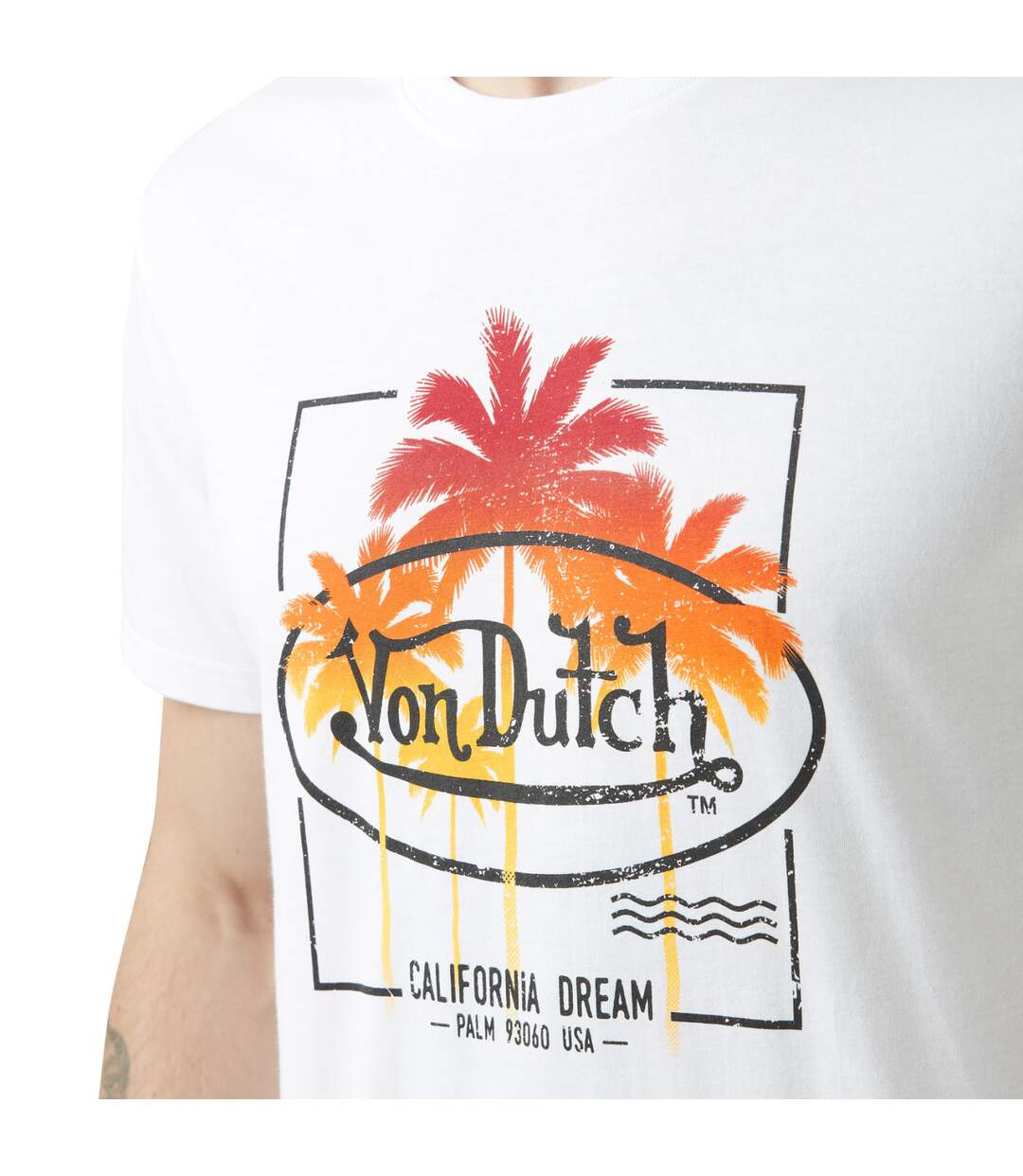 T-shirt homme col rond avec print en coton Palm Vondutch-3