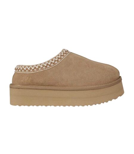 Womens/ladies Suede Platform Slippers Sand Jack Wills