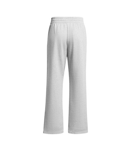 Womens/ladies Rival Fleece Straight Jogging Bottoms Grey White Under Armour