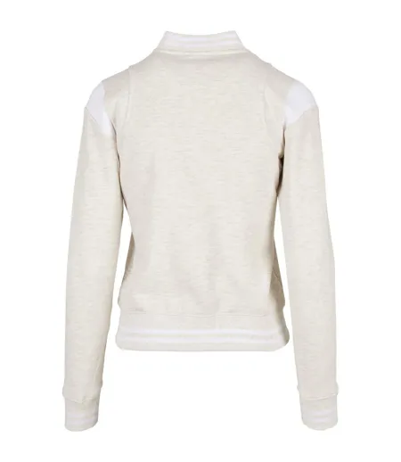 Veste De Survêtement College Femme Gris Clair Blanc Urban Classics