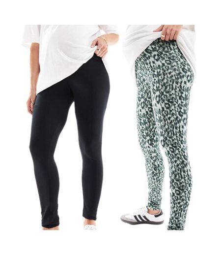 Legging Noir/Vert Femme Mamalicious 20019353 - L