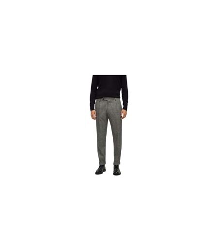 Mens Perin Pleated Trousers Black Boss