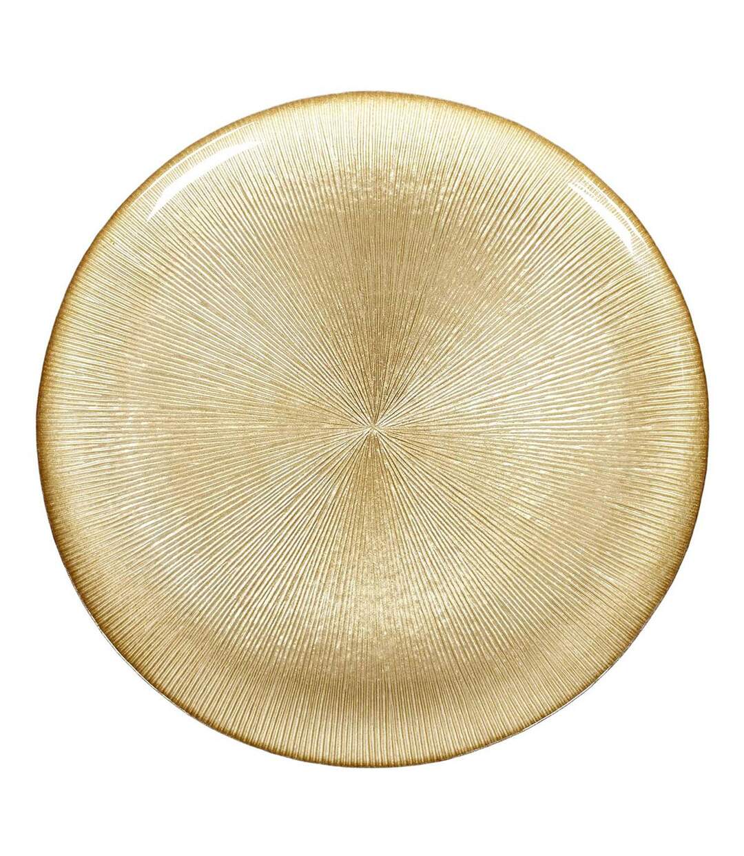 Lot de 6 Assiettes Plates en Verre Royal 27cm Or-1