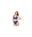 Womens/ladies Textured Square Neck Bikini Top Cobalt Be You-1