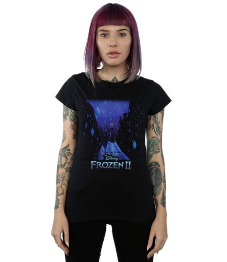 Disney Femmes/Les femmes Frozen 2 Elsa Diamond Elements Cotton T-Shirt (Noir) - UTBI21838