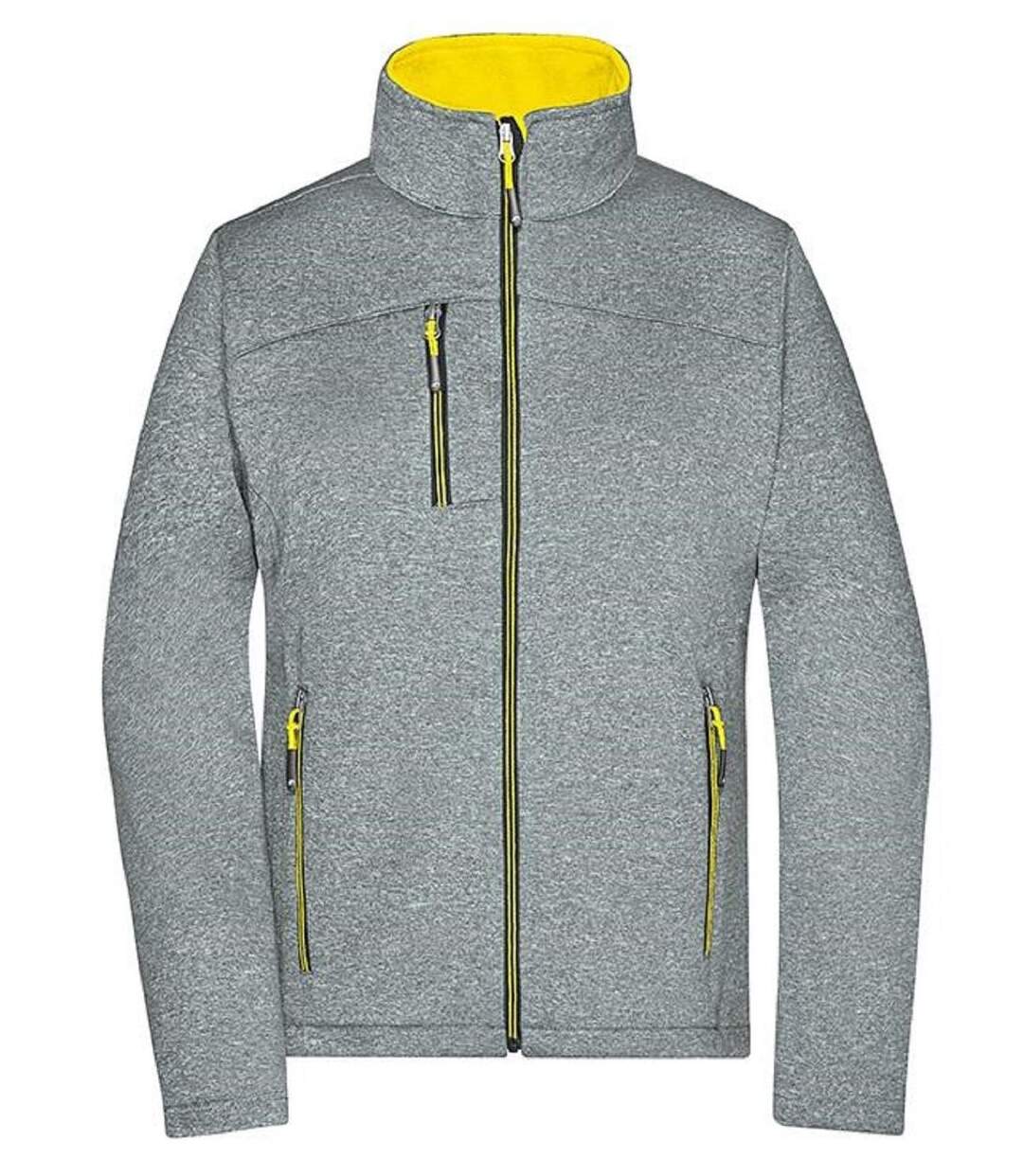 Veste softshell - Femme - JN1147 - gris chiné et jaune-1