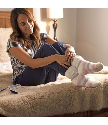 2 Pack Ladies Soft Lounge Socks with Grips