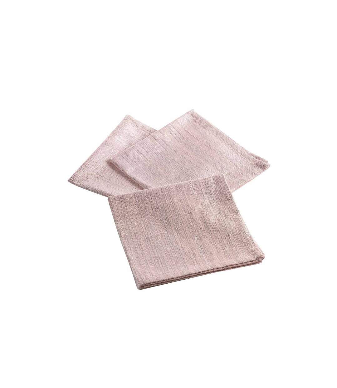 Lot de 3 Serviettes de Table Elegancia 40x40cm Rose-1