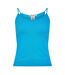 Womens/ladies Ribbed V Neck Vest Top Blue Puma-1