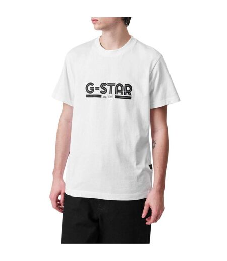 T-shirt Motif/style Lettrage Line Script Homme Blanc G-Star
