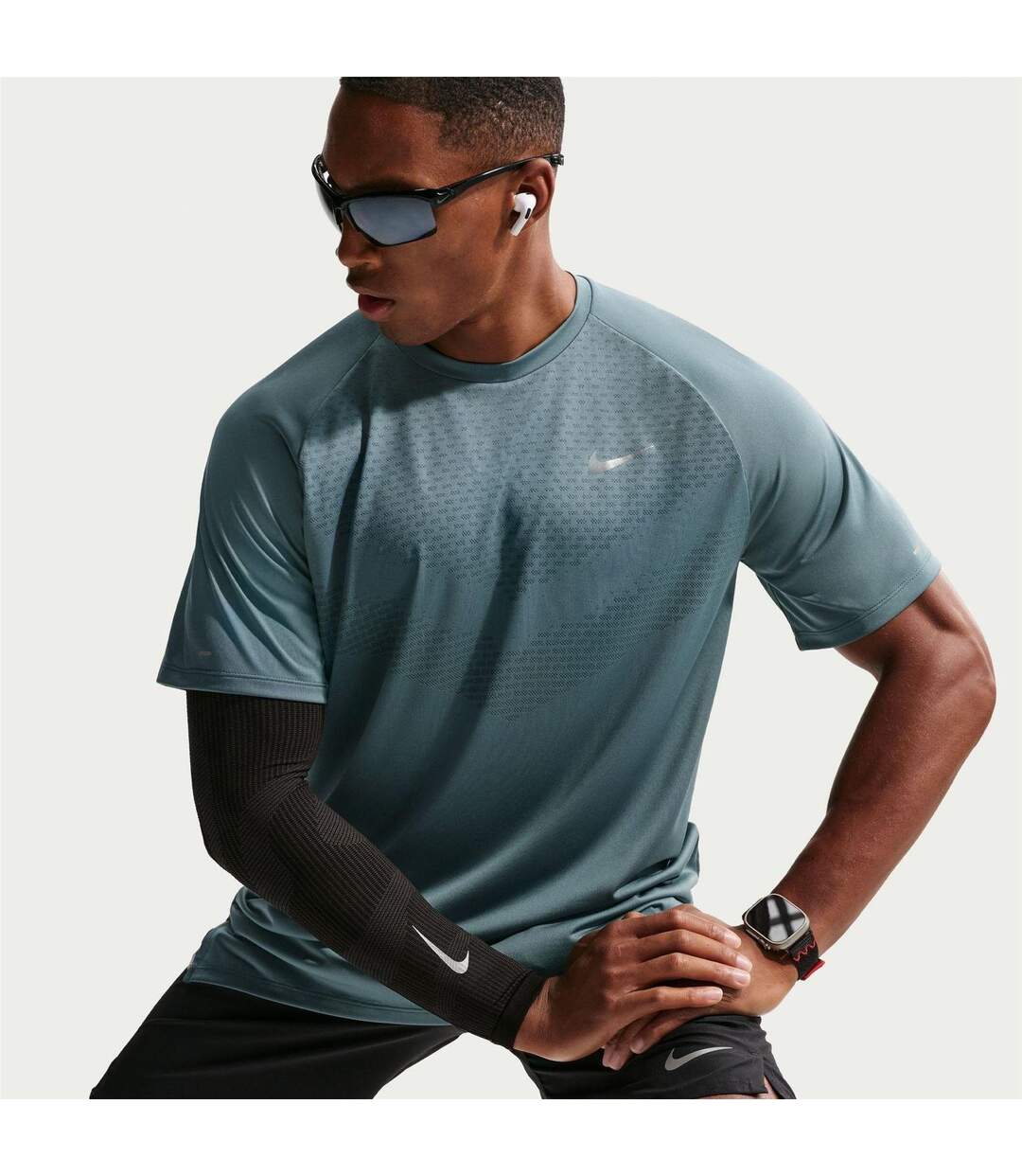 Haut Course À Pied Motif/style Foulée Homme Gris Ardoise Nike-3