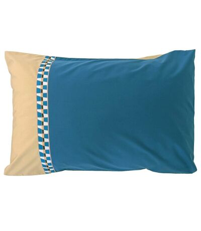 Taie d'oreiller en percale de coton LINOA bleu cobalt