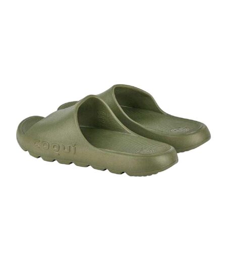 Mens Lou Minimalist Summer Flat Slides Green Coqui