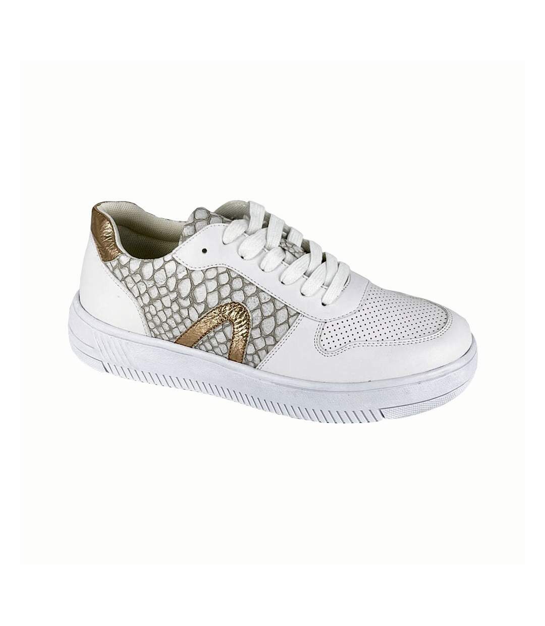 Baskets lola femme blanc / doré Cipriata