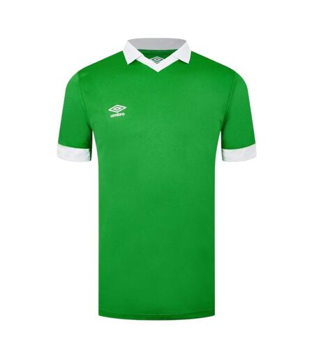 Mens V Neck Regular Short-sleeved T-shirt Emerald Green White Umbro