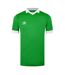 Mens V Neck Regular Short-sleeved T-shirt Emerald Green White Umbro-1