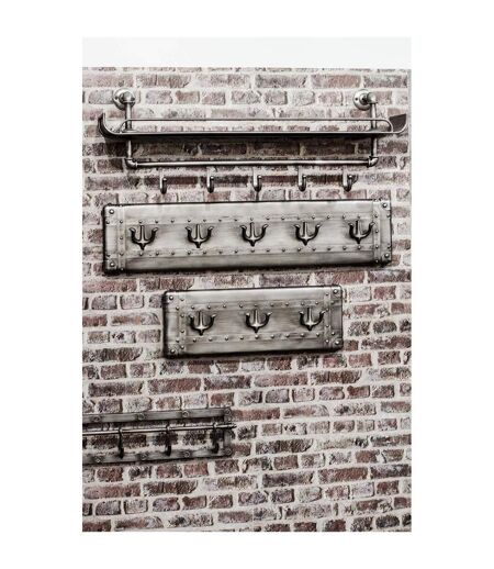 Patère Murale en Métal 5 Crochets 73cm Anthracite