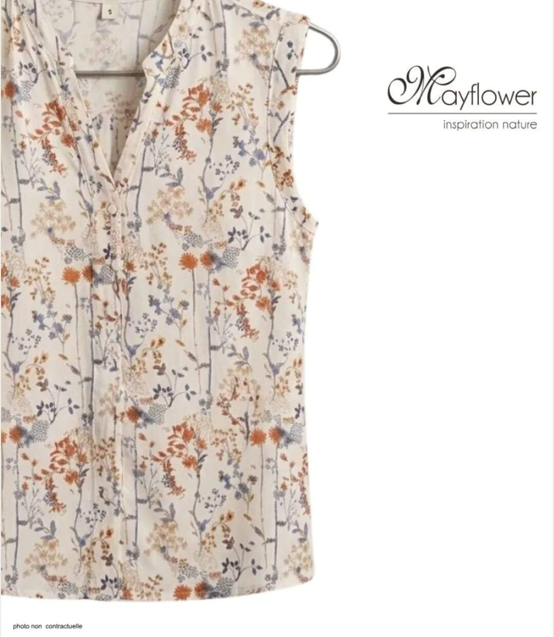 Chemisier sans manches MAYFLOWER N1121B : le top en viscose fluide pour une tenue d'été impeccable-4