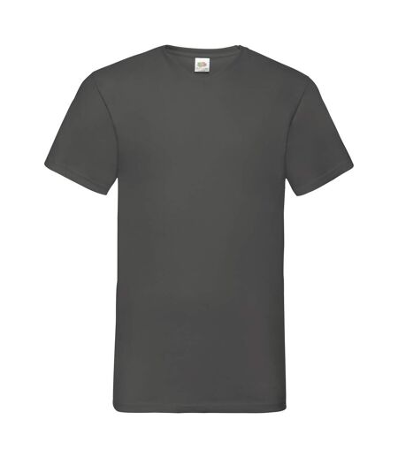 Fruit Of The Loom Mens Valueweight V-Neck, Short Sleeve T-Shirt (Light Graphite) - UTBC338