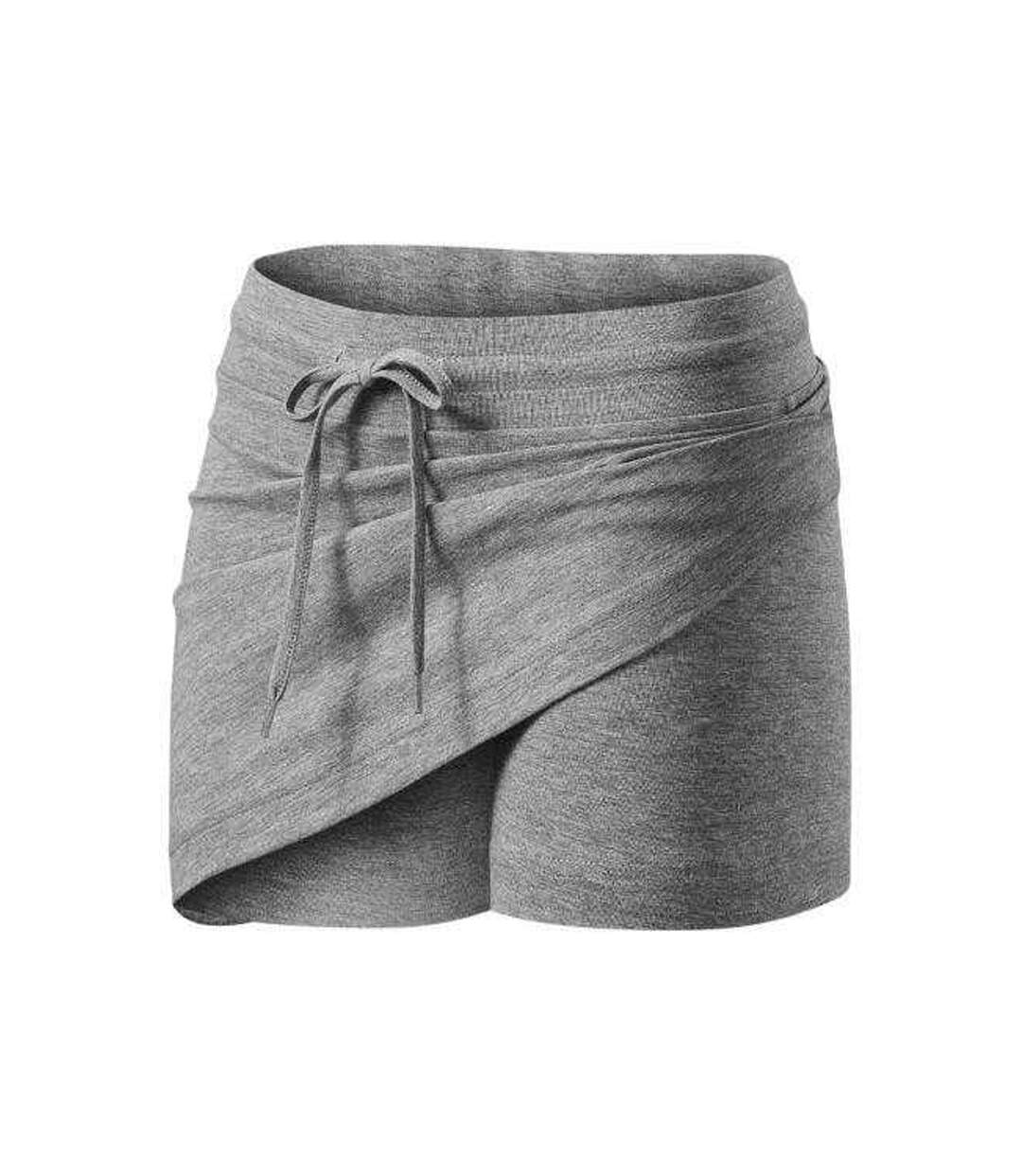 Womens/ladies 2 In 1 Regular Trekking Skirt Dark Grey Melange 4F-3