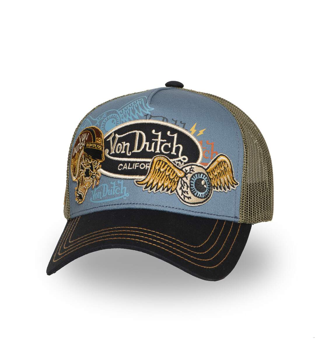 Casquette trucker avec filet adulte print devant Patches Vondutch-1