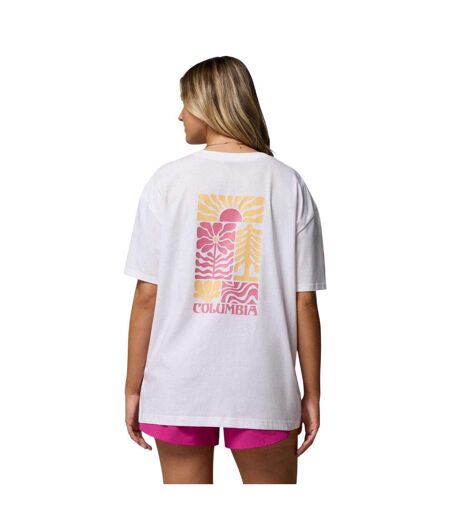 T-shirt Motif/style Floral Femme Blanc Columbia