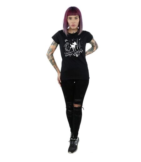 Disney - T-shirt BAMBI CHRISTMAS GREETINGS - Femme (Noir) - UTBI14834