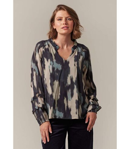 Blouse à volants avec imprimé moucheté pour femme NOELINE