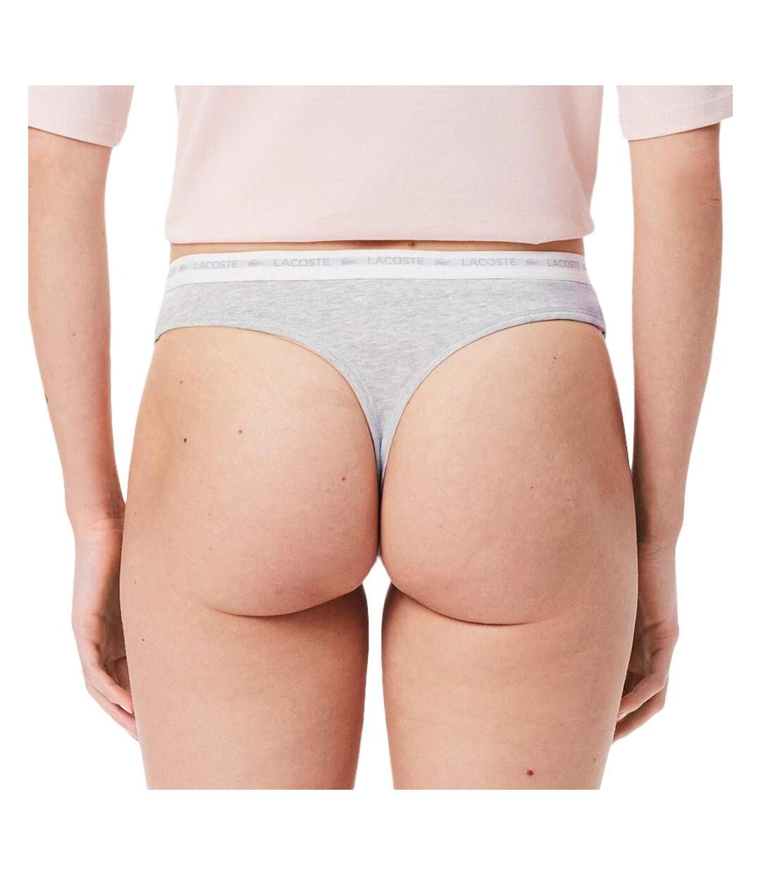 X3 strings  gris/noir femme lacoste coton stretch-2