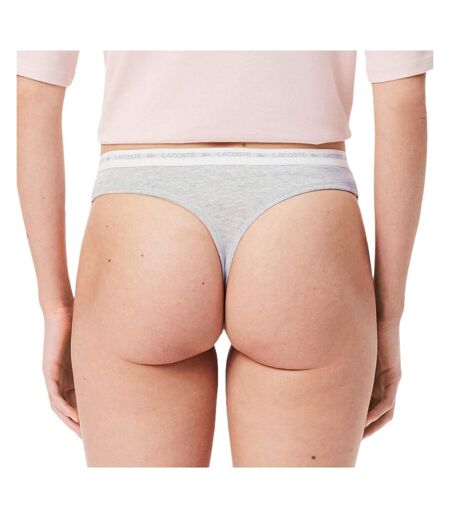 X3 strings  gris/noir femme lacoste coton stretch