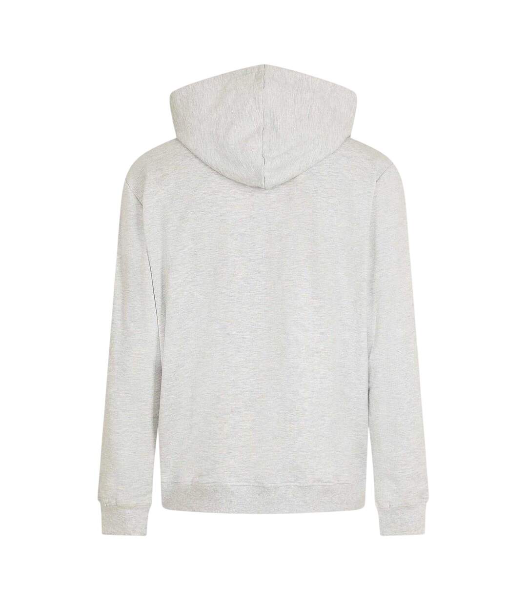 Mens Logo Regular Full Zip Hoodie Grey Melange Aquascutum-2