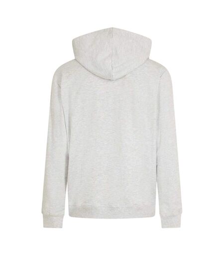 Mens Logo Regular Full Zip Hoodie Grey Melange Aquascutum