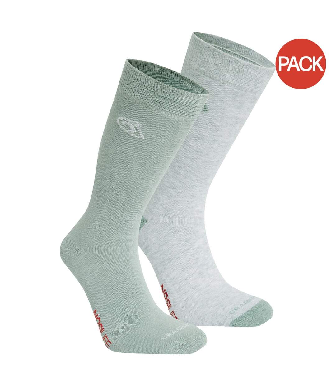 Chaussettes adulte gris clair / vert lichen chiné Craghoppers-1