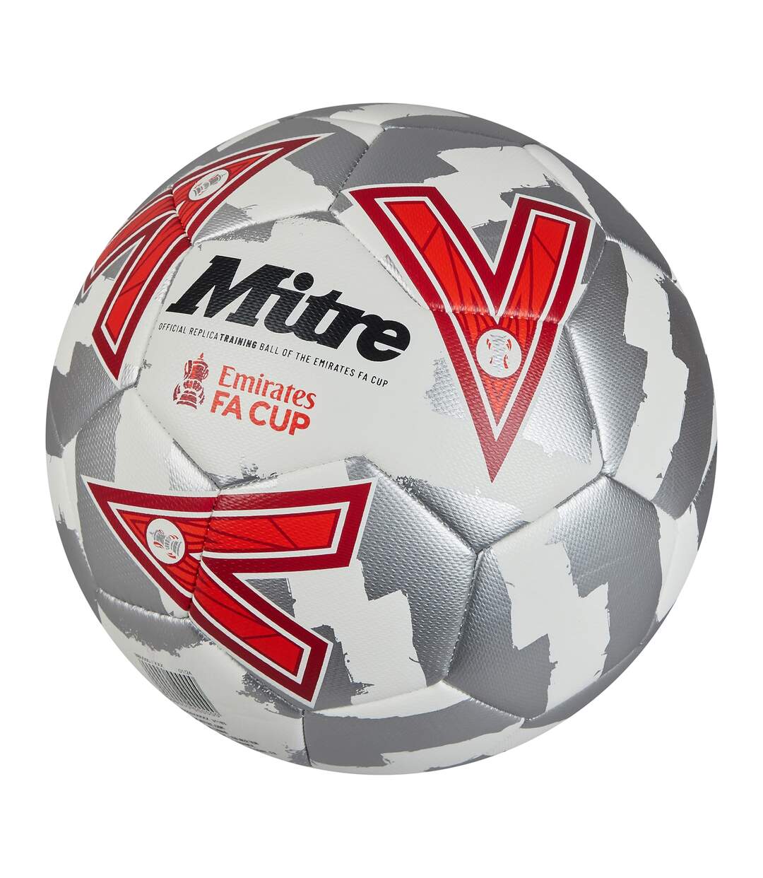 Ballon De Foot Emirates Fa Cup 24/25 Taille 5 Blanc Gris Argent Rouge Mitre-3